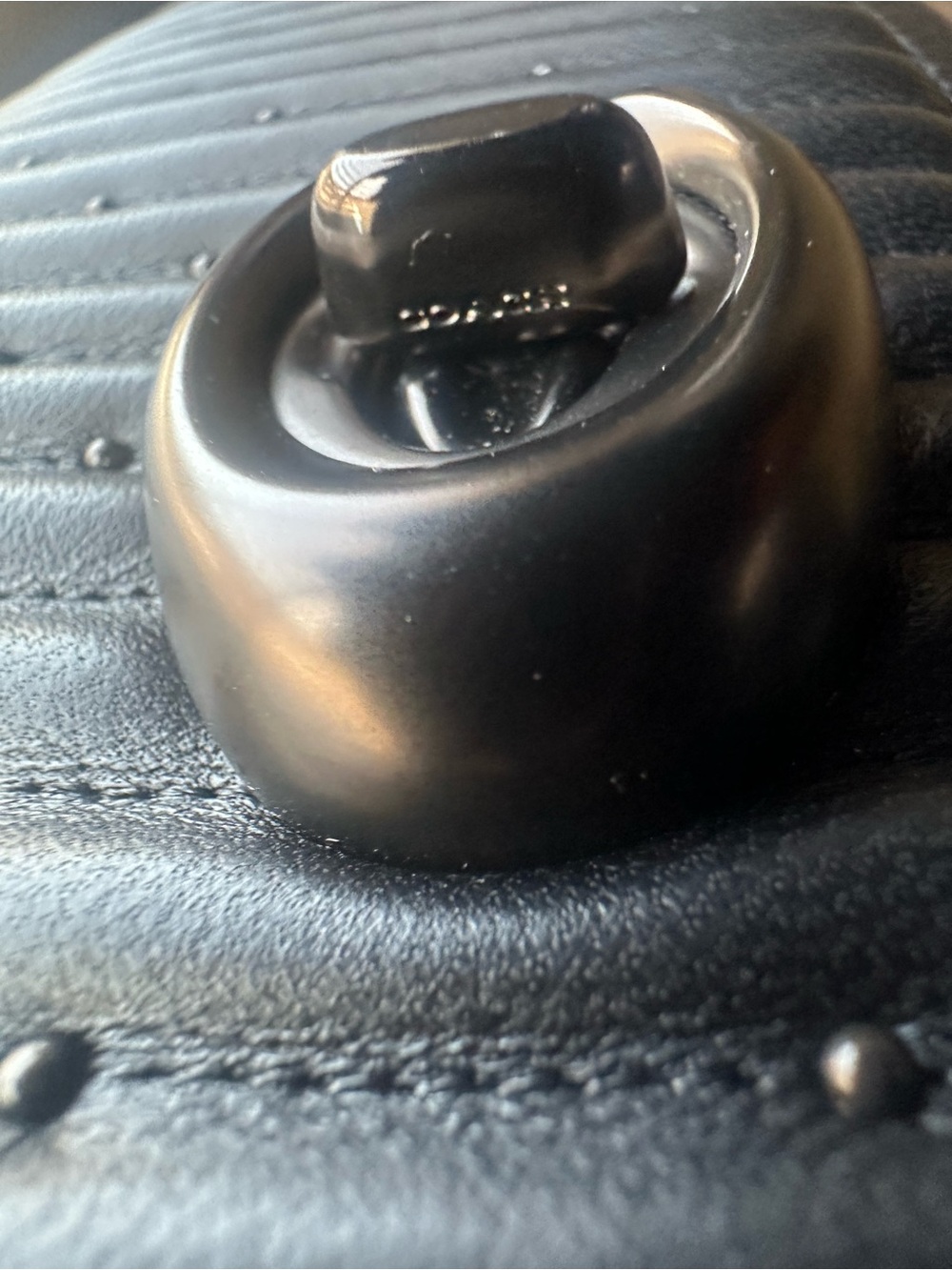 Coach Parker Quilted Leather bag with rivets in Black with Gunmetal hardware. - Picture 9 of 15